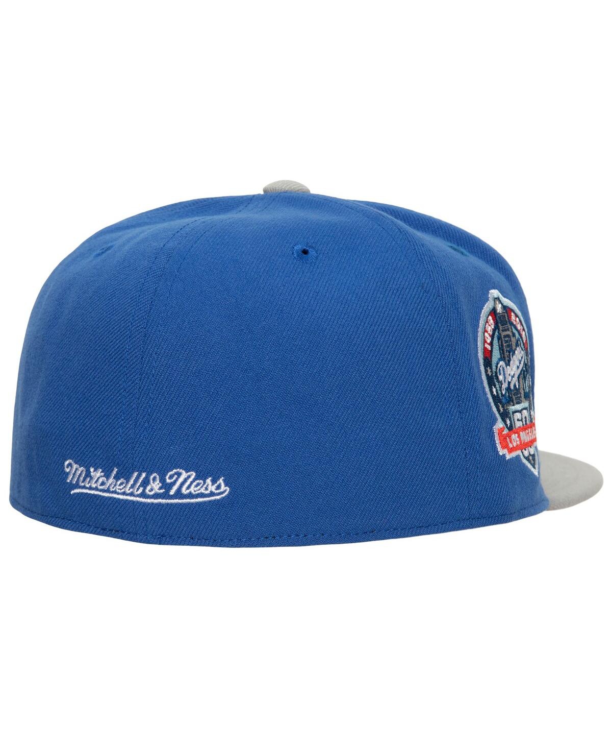 Shop Mitchell & Ness Men's  Royal, Gray Los Angeles Dodgers Bases Loaded Fitted Hat In Royal,gray