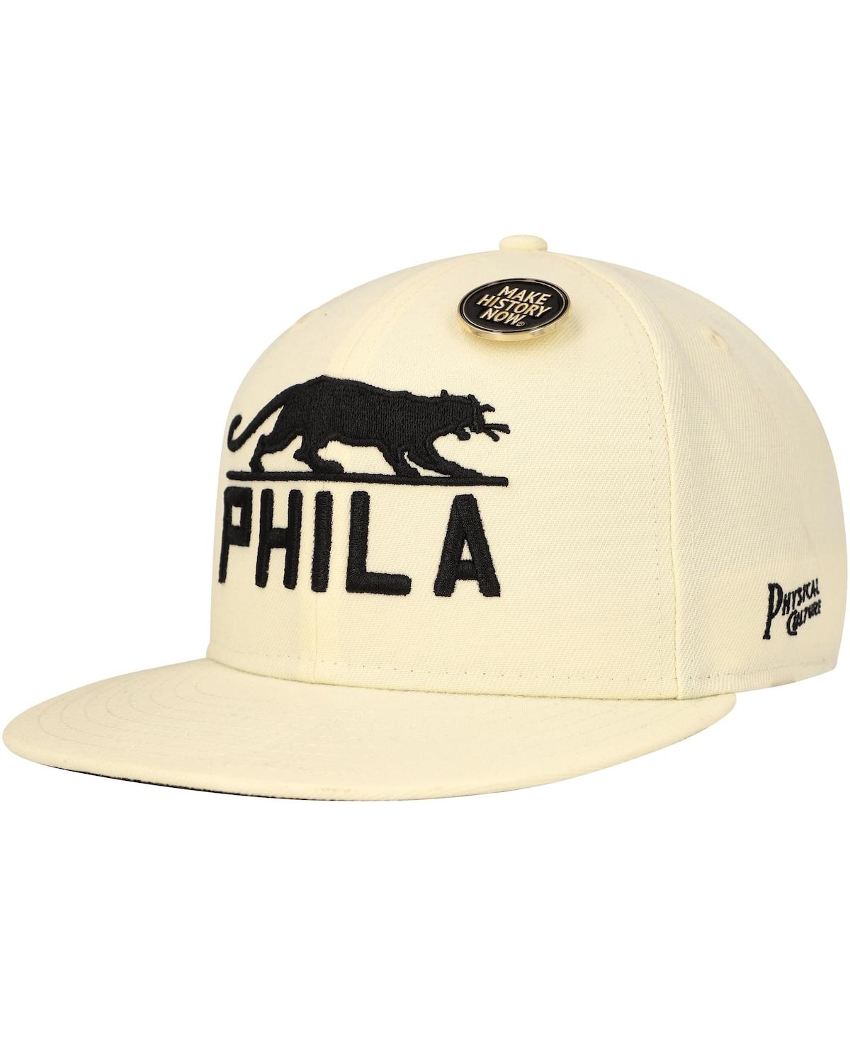 Shop Physical Culture Men's  Cream Philadelphia Panthers Black Fives Fitted Hat