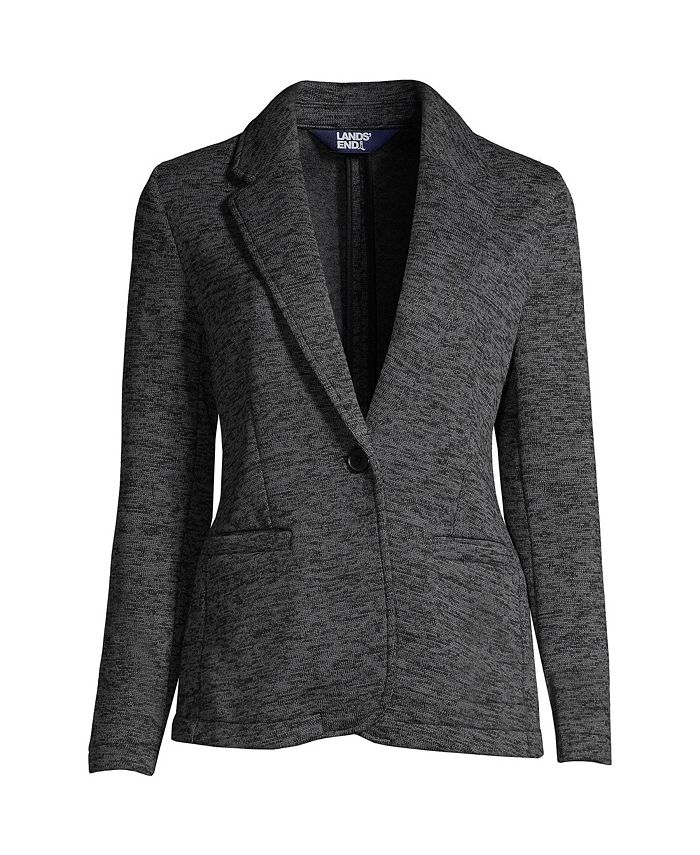 Lands End Women s Tall Sweater Fleece Blazer Jacket The Blazer