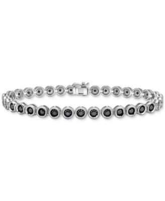 Macy's - Men's Black Diamond Tennis Bracelet (3-1/2 ct. t.w.) in Sterling Silver