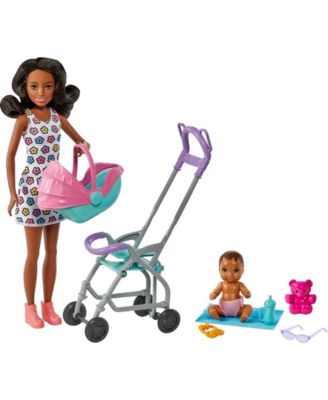 Barbie Skipper Babysitters, Doll and Stroller Playset Macy's