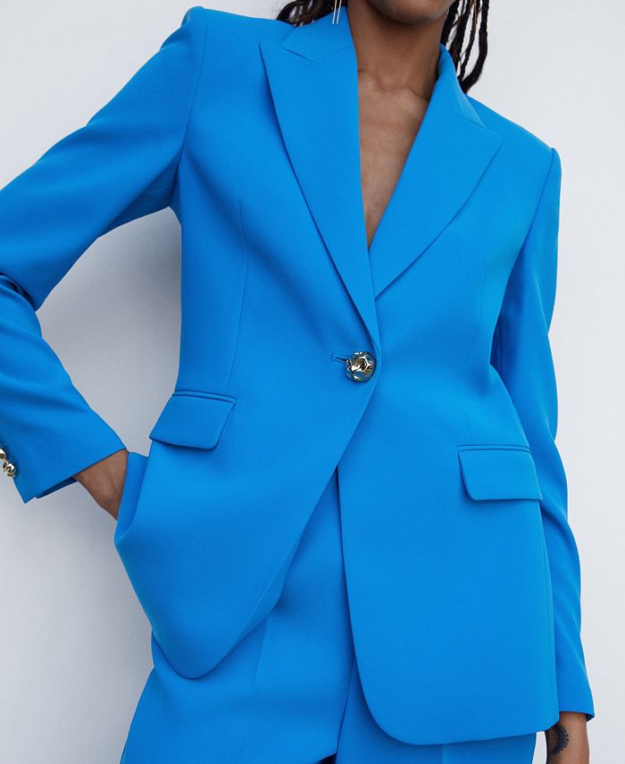 MANGO Women's Jeweled Button Blazer Macy's