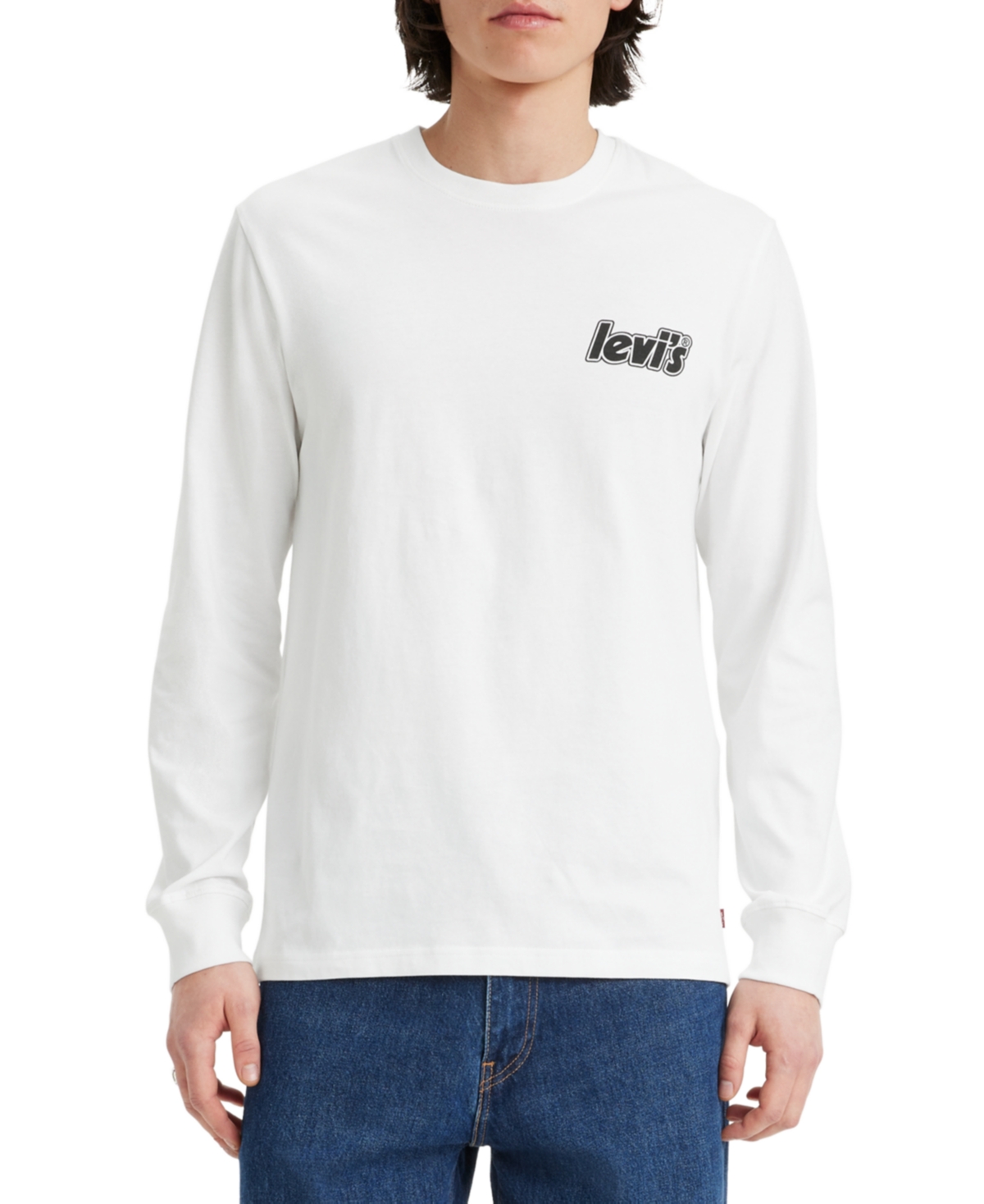 Levi's Men's Relaxed Fit Long-sleeve Logo Graphic T-shirt In Poster  White