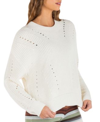 Hurley - Juniors' My Crush Relaxed-Fit Mixed-Stitch Sweater