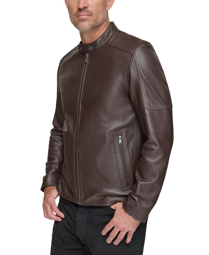 Marc New York Men's Viceroy Sleek Leather Racer Jacket - Macy's