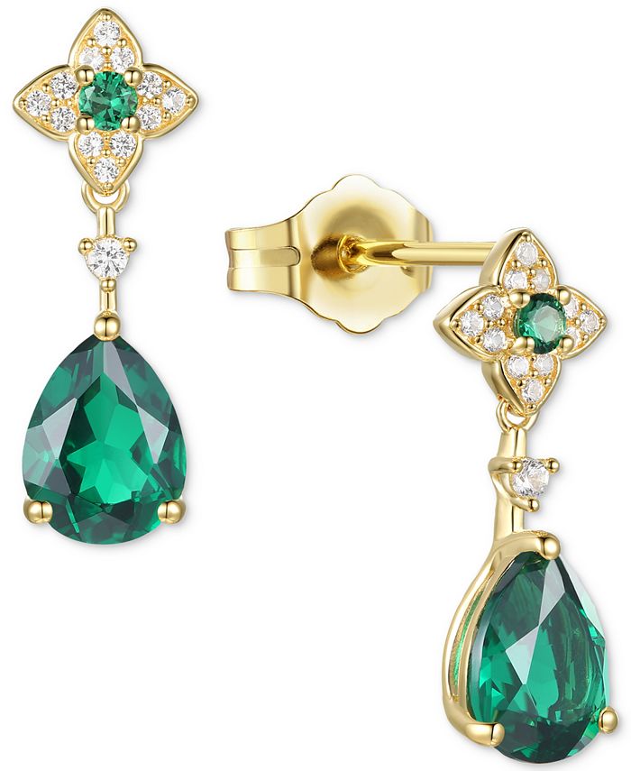Macy's jewelry emerald best sale earrings