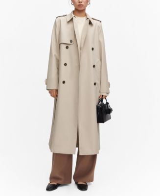 MANGO Women's Water-Resistant Double Breasted Trench Coat Macy's