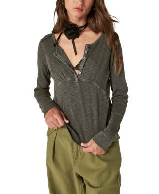 Lucky Brand - Women's Long-Sleeve Knit Henley Top