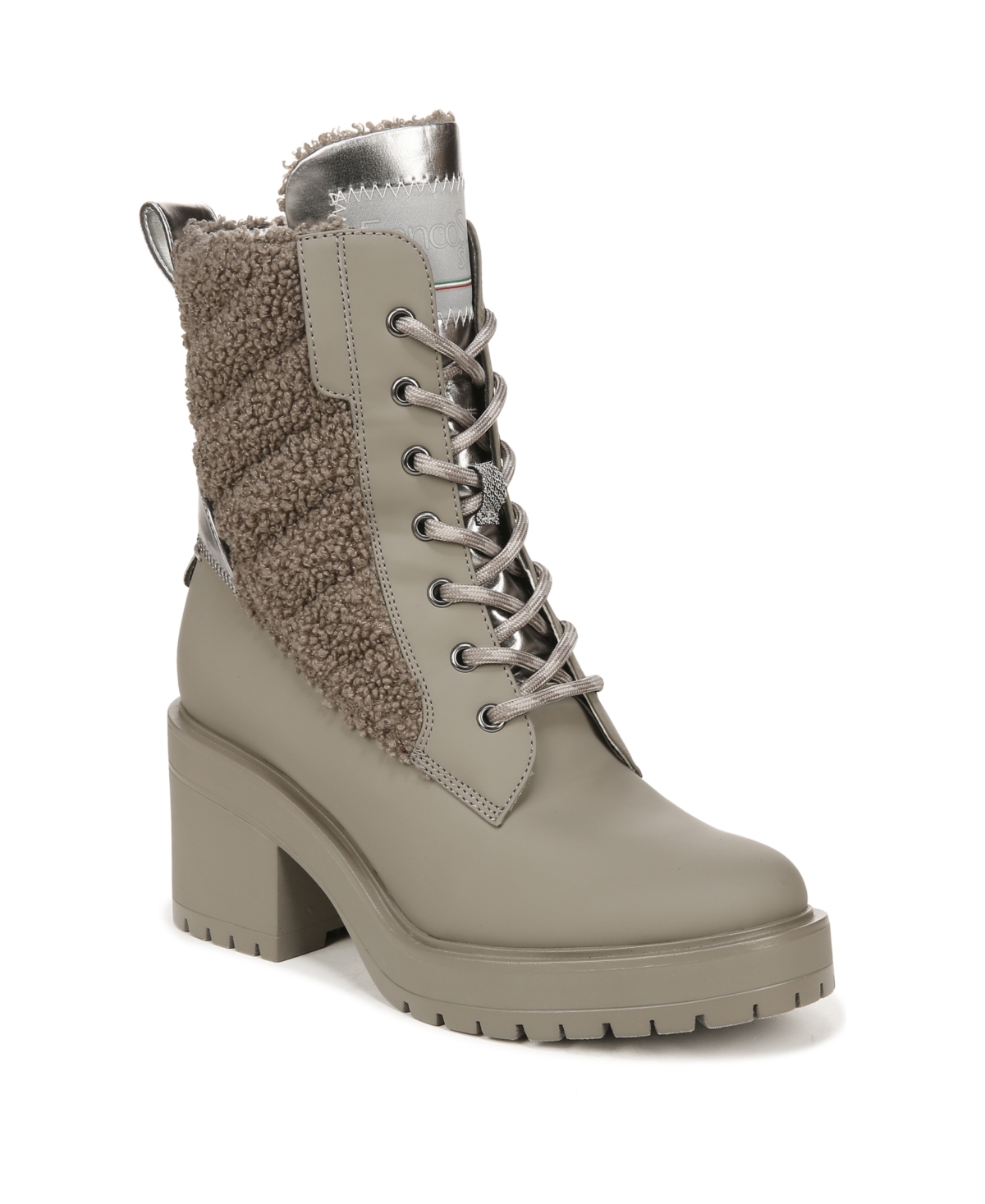 Dizzy 2 Water-Repellent Booties - Grey Faux Leather/Leather/Faux Shearling