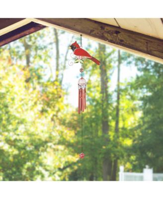 26" Long Northern Cardinal Wind Chime with Gem Home Decor Perfect Gift for House Warming, Holidays and Birthdays