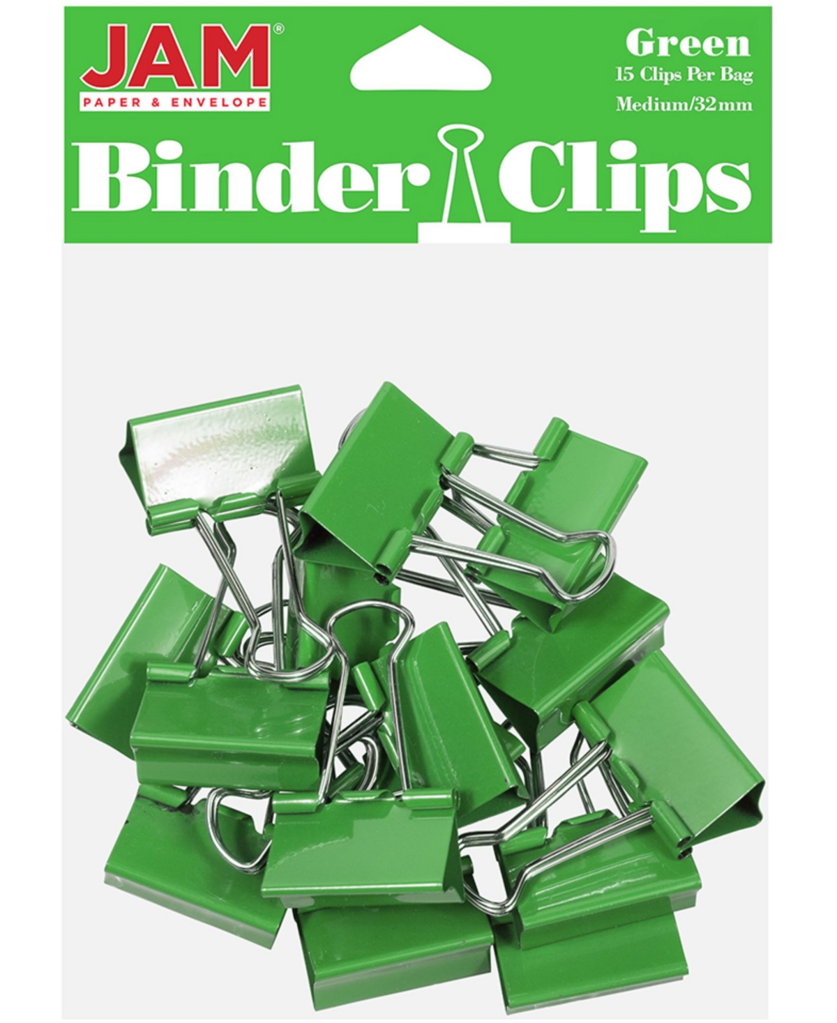 Jam Paper Colorful Binder Clips In Green