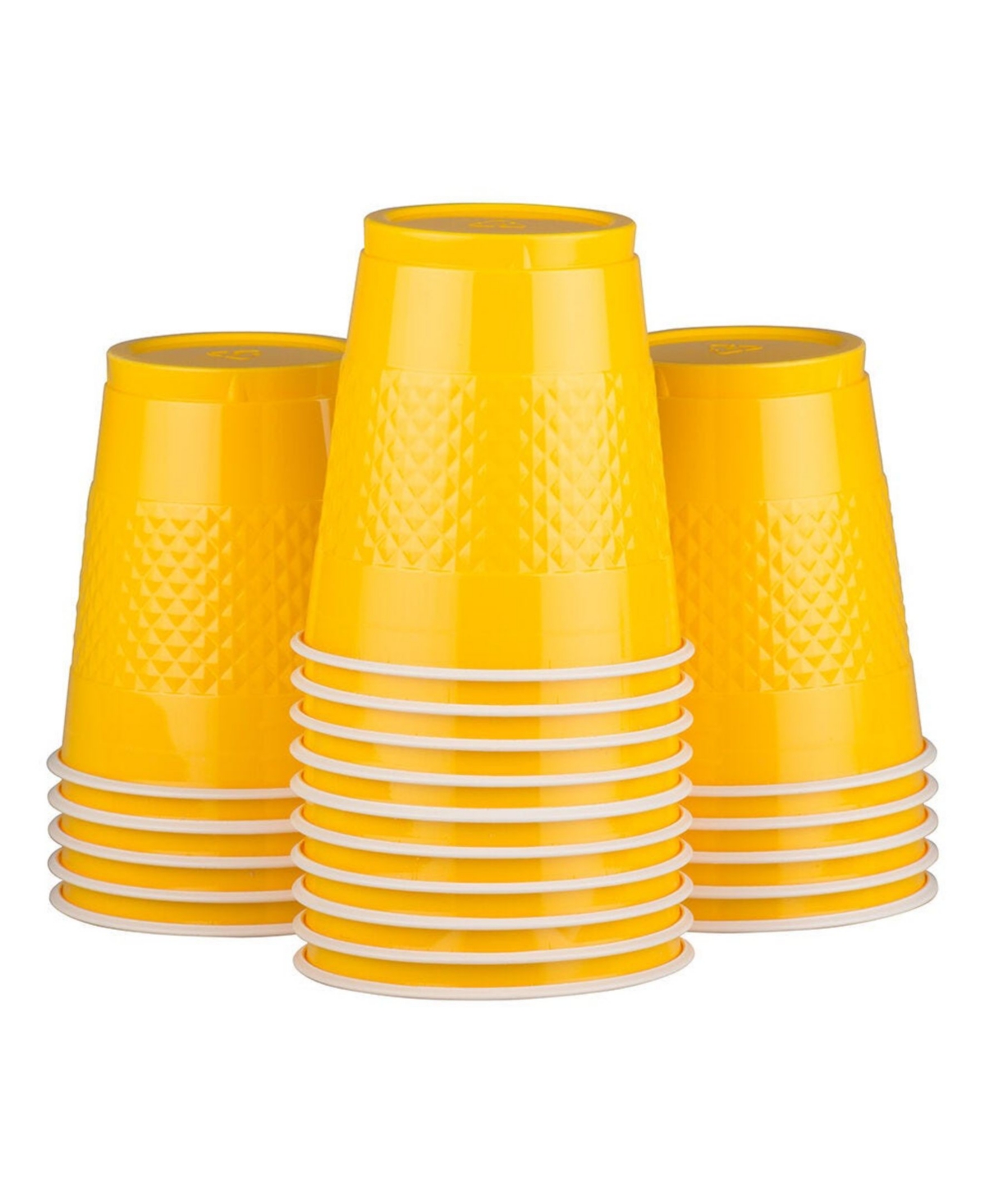 Plastic Party Cups - 12 Ounces - 20 Glasses Per Pack - Yellow