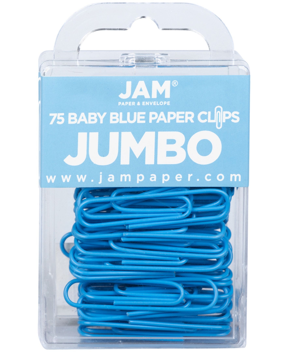 Jam Paper Colorful Jumbo Paper Clips In Baby Blue