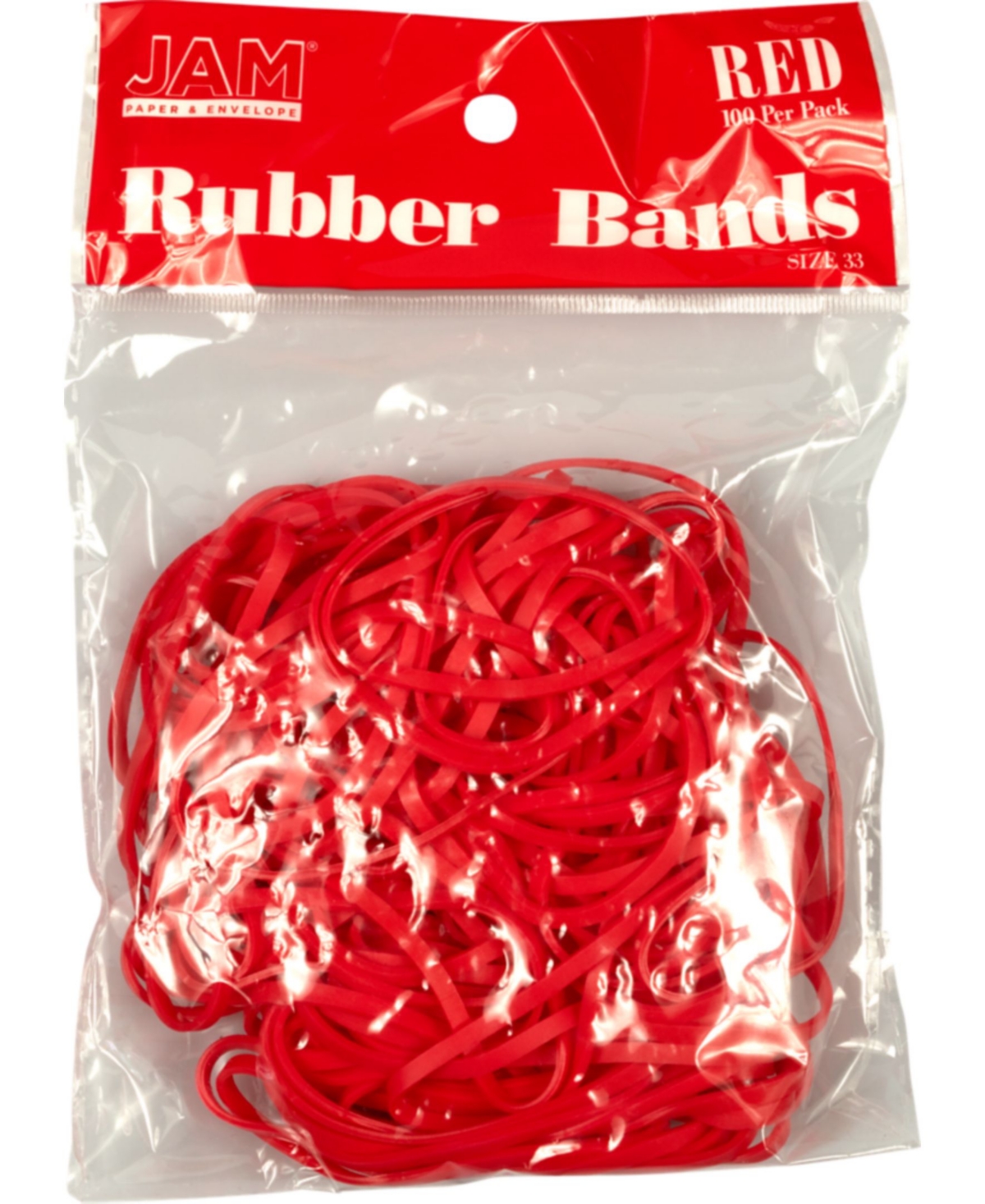 Jam Paper Colorful Rubber Bands In Red