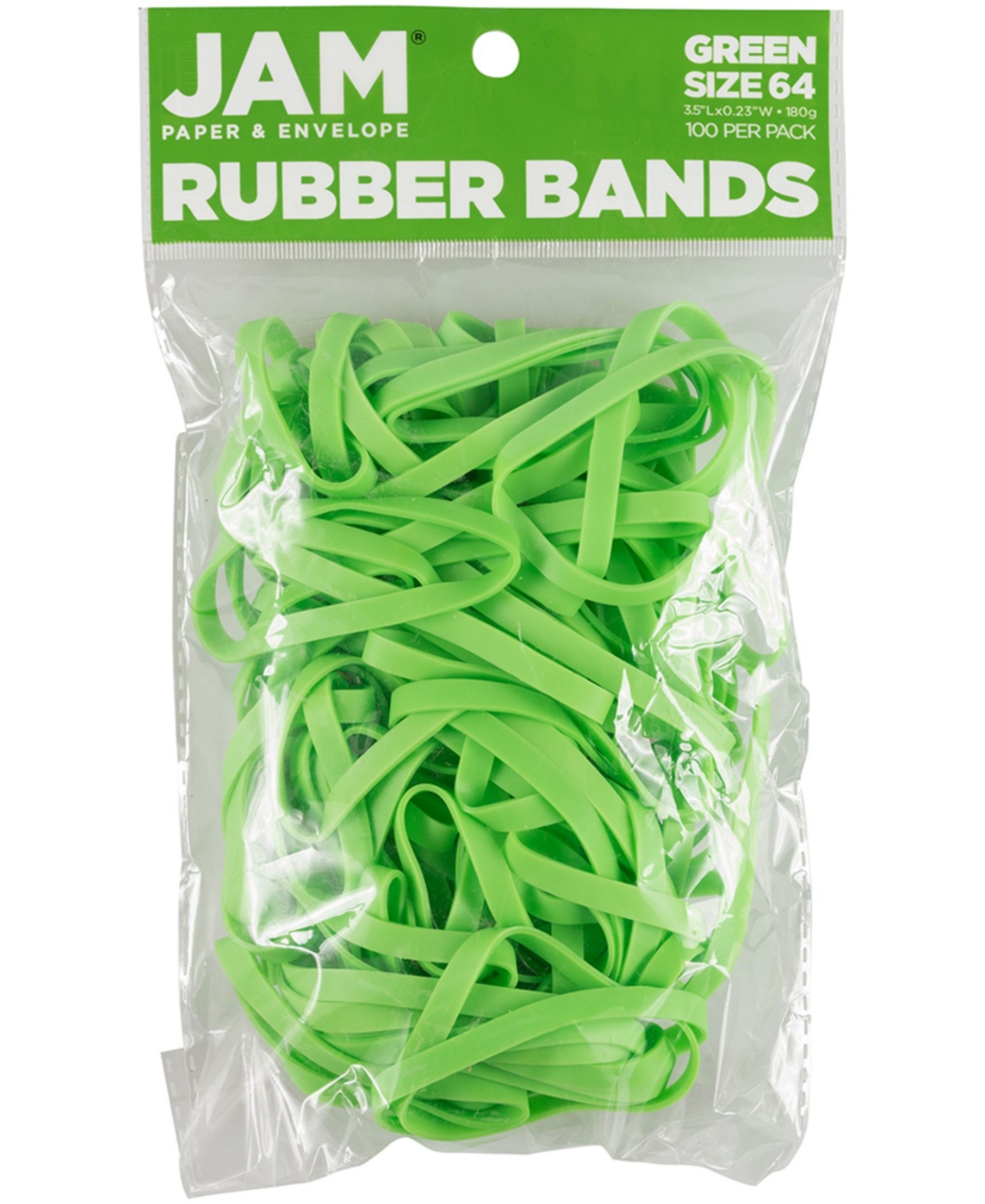 Jam Paper Durable Rubber Bands In Green