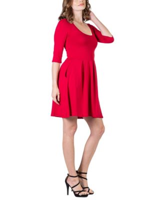 Women's Three Quarter Sleeve Mini Dress