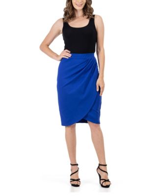 Women's Elastic Waist Knee Length Pencil Skirt