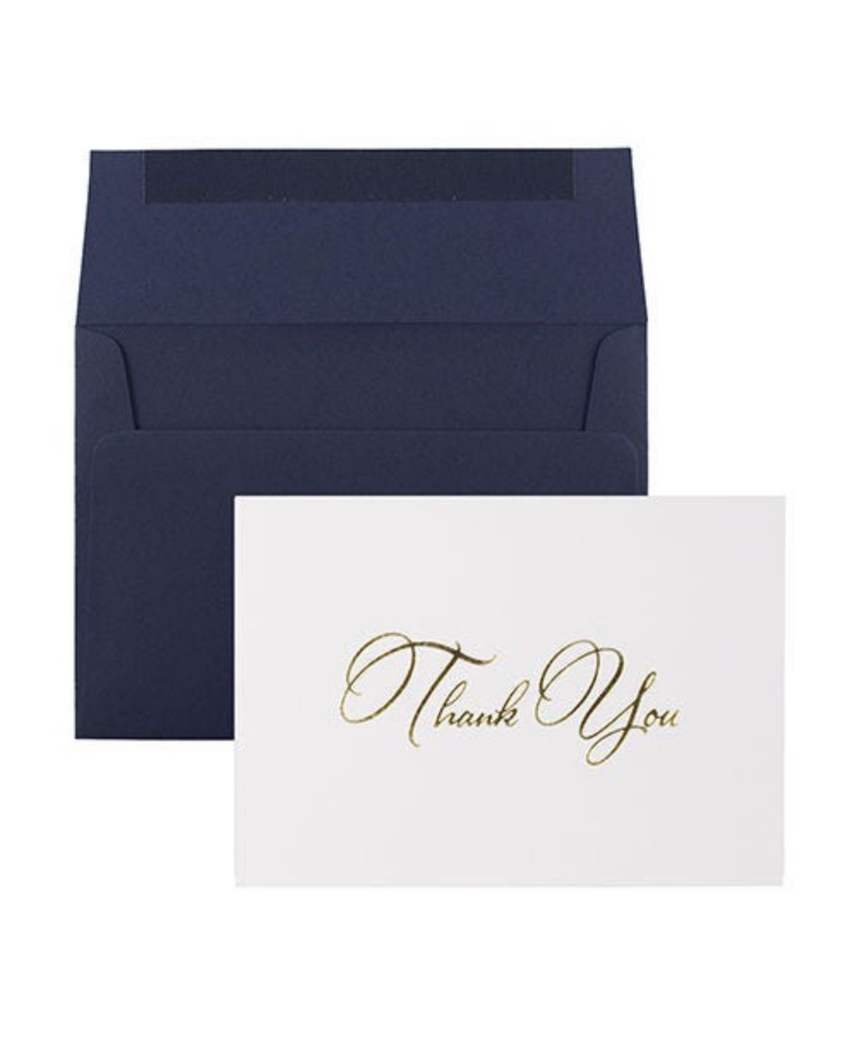 Jam Paper Thank You Card Sets In Gold Script Cards Navy Envelopes