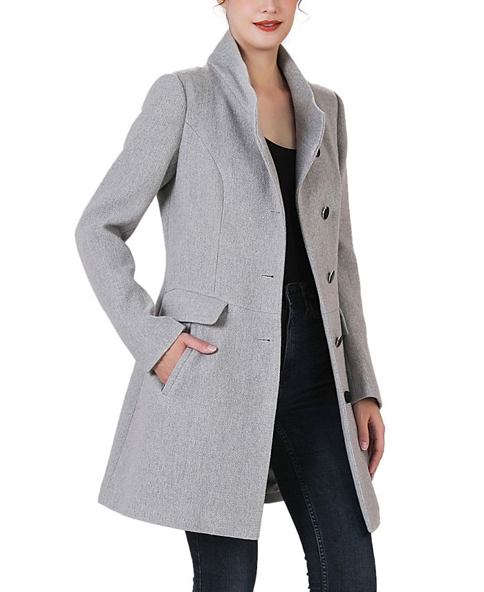 kimi + kai Women's Nora Stand Collar Boucle Wool Coat - Macy's
