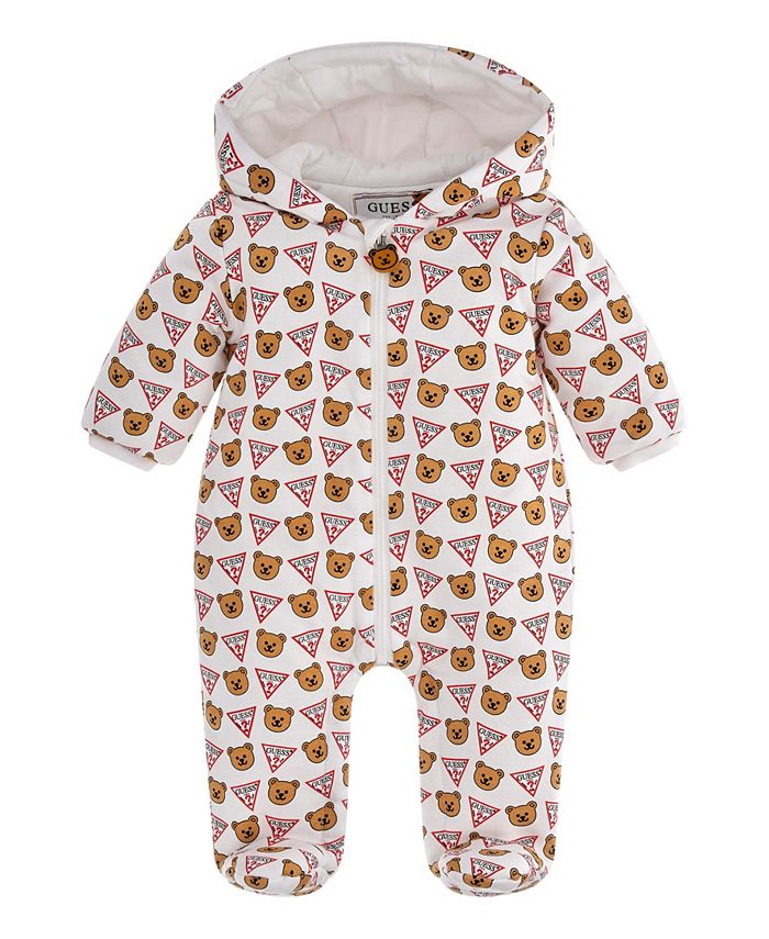 GUESS Baby Boys Interlock All Over Print Footed Coverall - Macy's