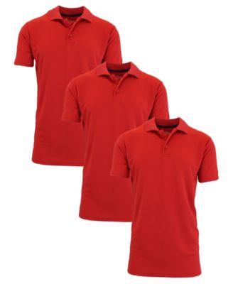 Men's Dry Fit Moisture-Wicking Polo Shirt, Pack of 3