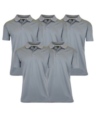 Men's Dry Fit Moisture-Wicking Polo Shirt, Pack of 5