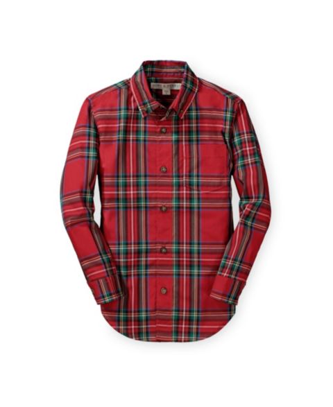 Рубашка Hope & Henry Stretch Poplin Long Sleeve Button Down для мальчиков-малышей, цвет: Красный