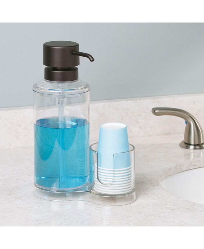 mDesign Plastic Refillable Mouthwash Dispenser/Cup Organizer Macy's