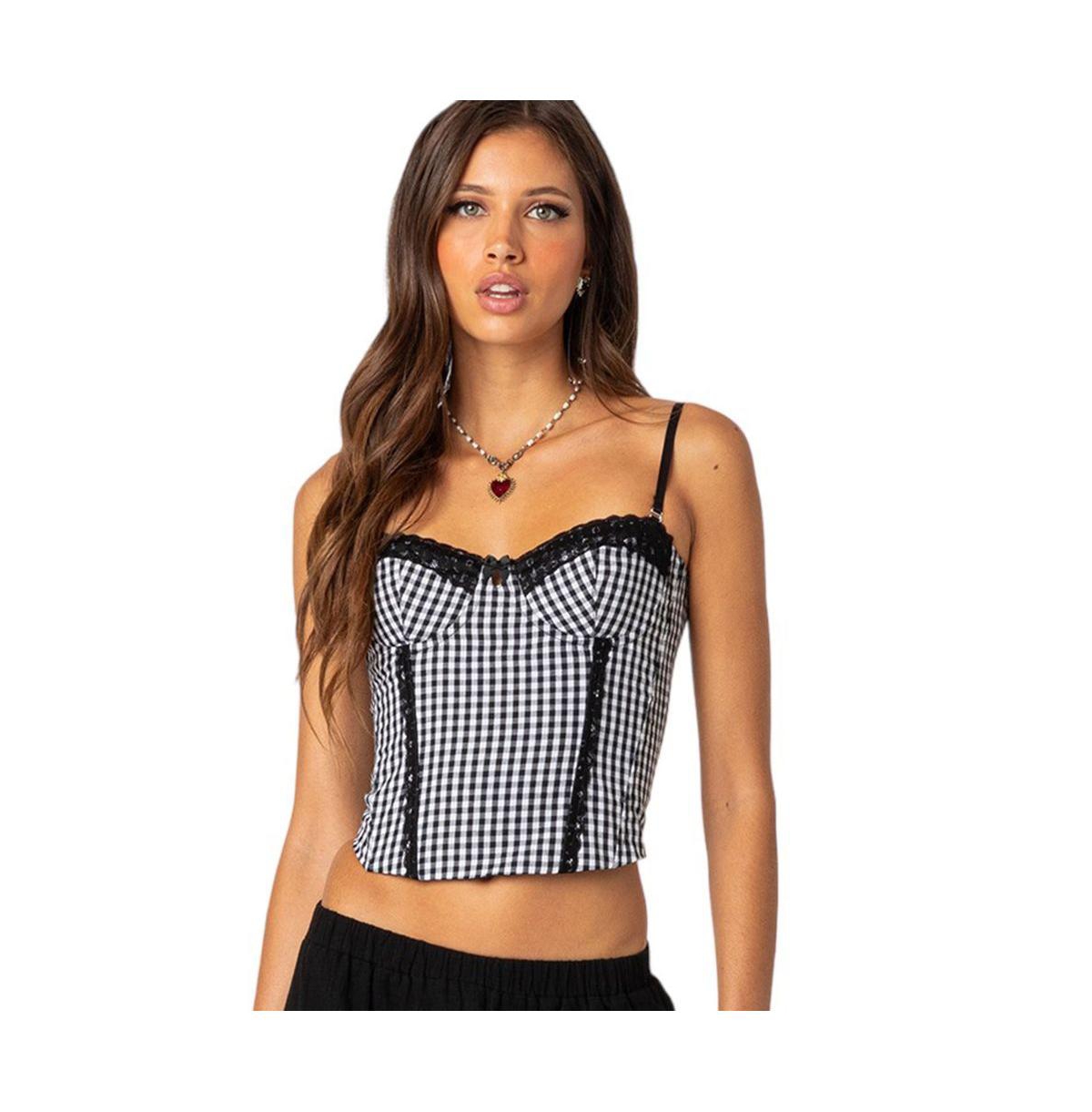 Lace Strappy Cupped Open Front Crop Top Black