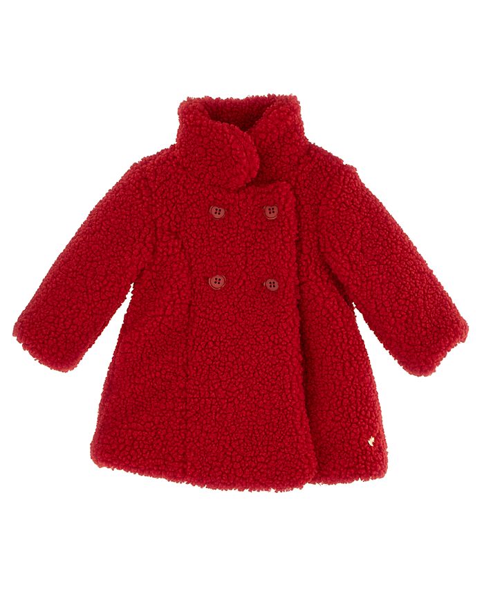 GUESS Baby Girls Sherpa Fleece Fully Lined Collared Jacket Macy's