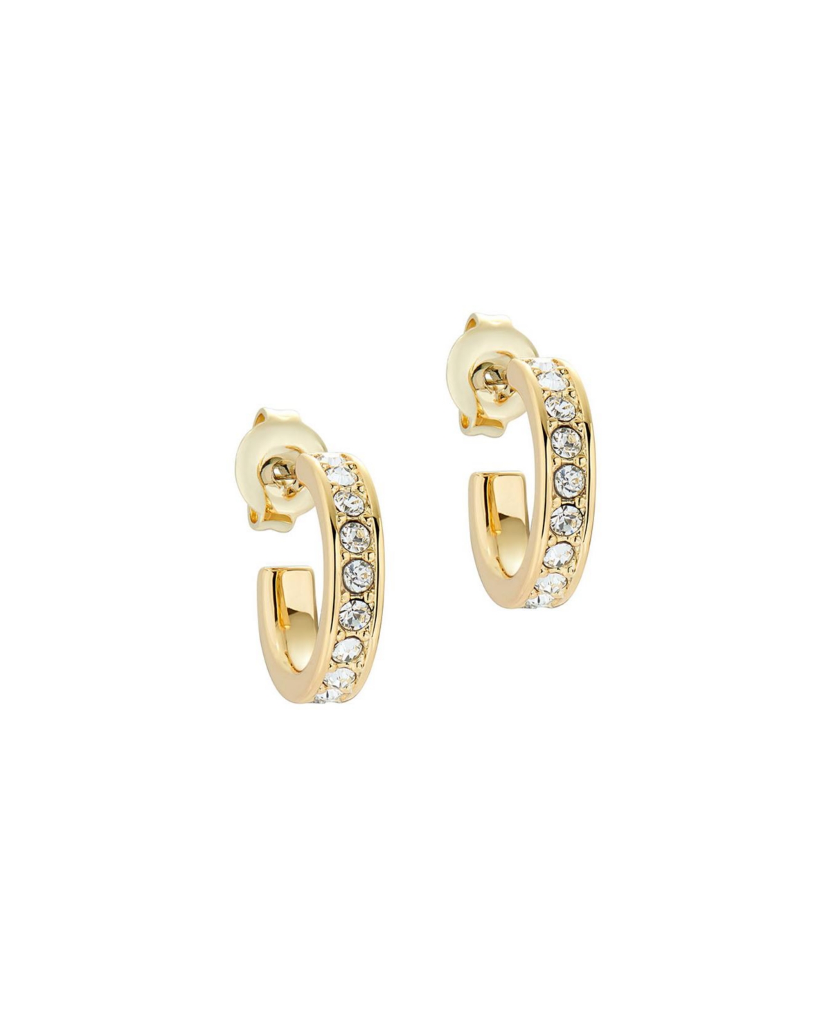 Seenita: Crystal Small Hoop Earrings For Women - Rose gold