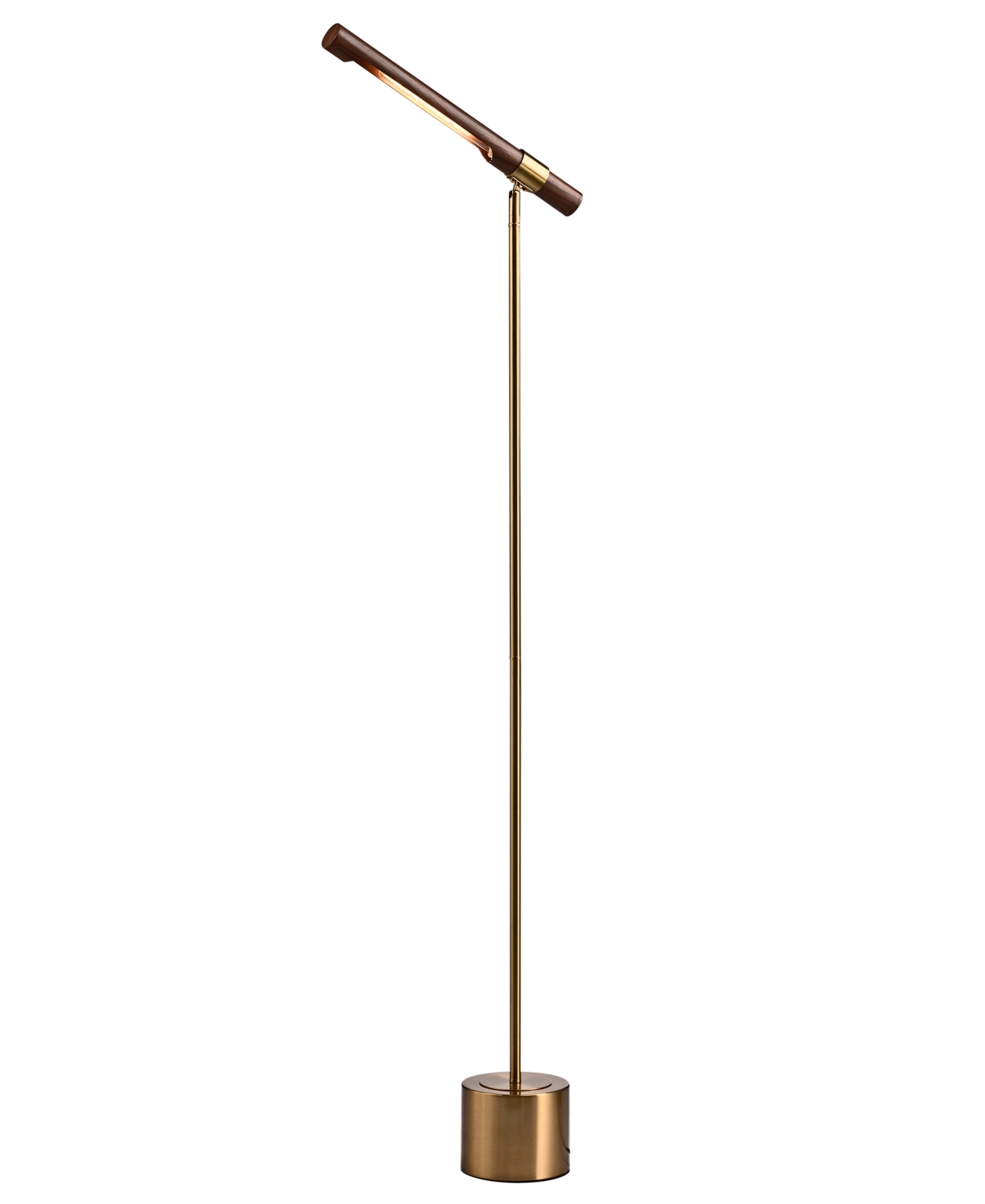 Home Accessories Vesna 17" 1-light Indoor Finish Floor Lamp With Light Kit In Brass And Faux Wood Grain