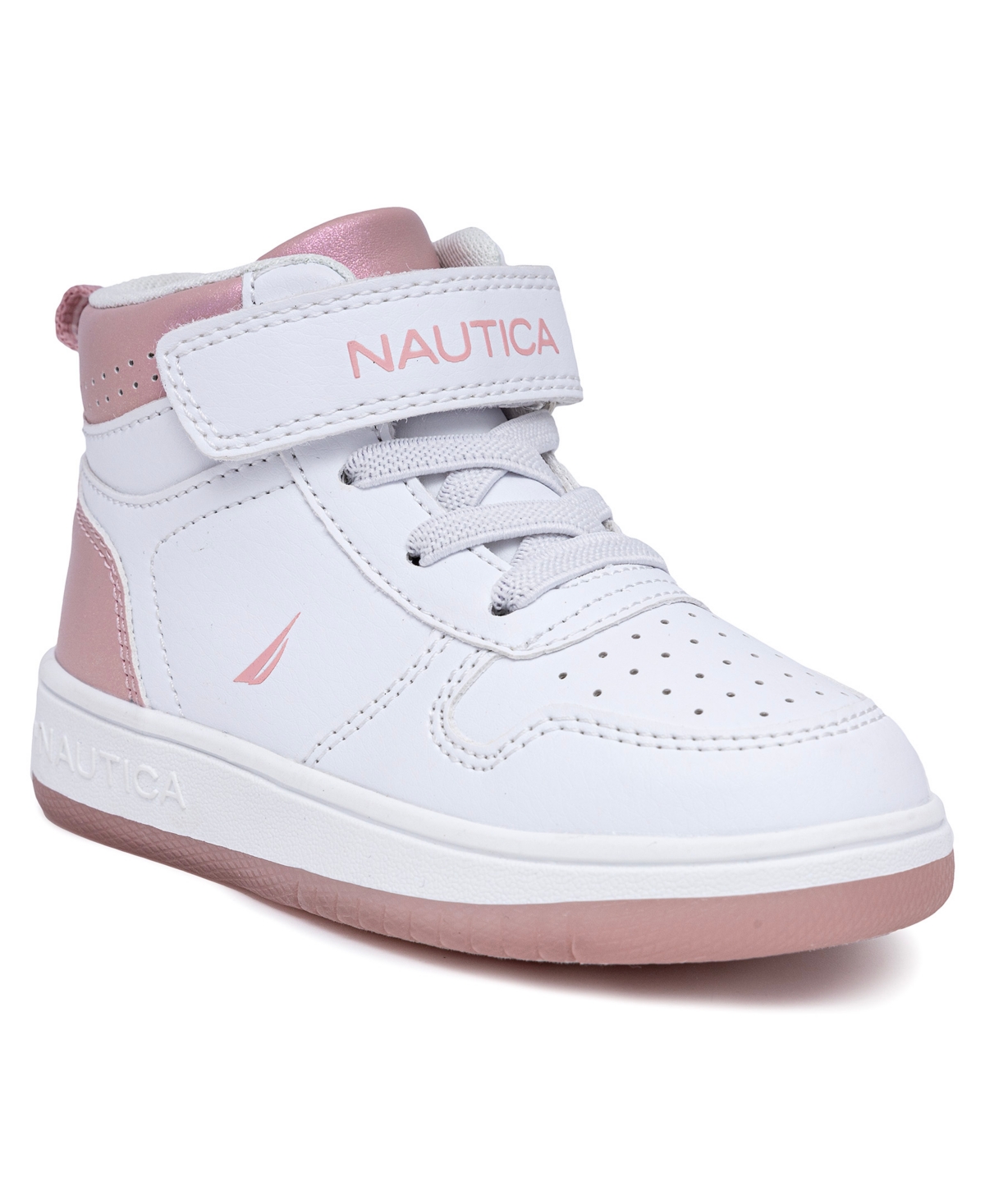 Nautica Toddler Girls Oakford High Top Lace Up Sneakers In White
