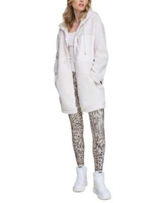 Women's Longline Hooded Sherpa Jacket 