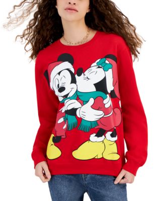 Disney - Juniors' Mickey and Minnie Christmas Fleece Pullover