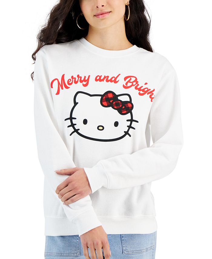 Love Tribe Juniors' Hello Kitty Christmas Merry & Bright Sweatshirt ...