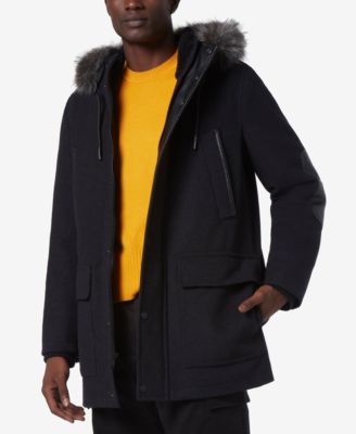Men's Dawson Hooded Parka with Faux-Leather & Faux-Fur Trim