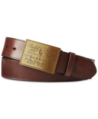 Men Polo Ralph outlet Lauren Plaque Buckle Belt