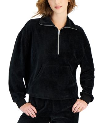 Self Esteem - Juniors' Corduroy Half-Zip Sweatshirt