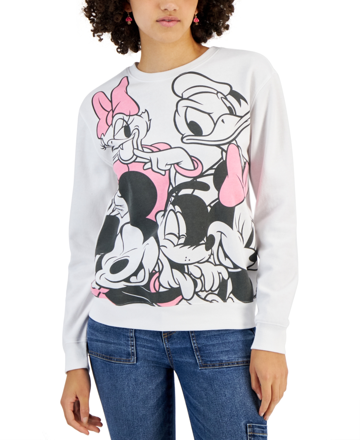 Disney Juniors' Mickey Mouse & Friends Graphic Sweatshirt In White