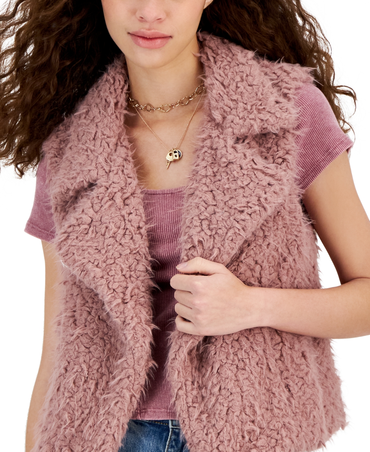 Self Esteem Juniors' Woobie Faux-Fur Vest