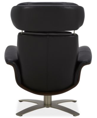 Janer Leather Swivel Chair & Ottoman Set, Created for Macy's