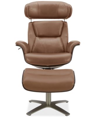 Janer Leather Swivel Chair & Ottoman Set, Created for Macy's