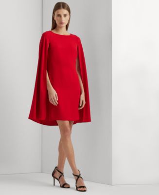 Lauren Ralph Lauren Women's Georgette Cape Dress - Macy's