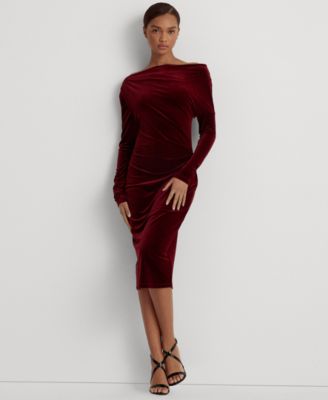 Lauren Ralph Lauren - Women's Drop-Shoulder Velvet Dress