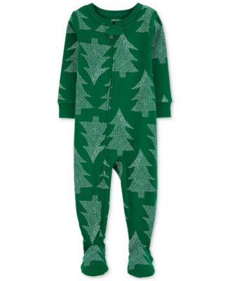 Toddler One-Piece Christmas Tree Snug-Fit Cotton Footed Pajama
