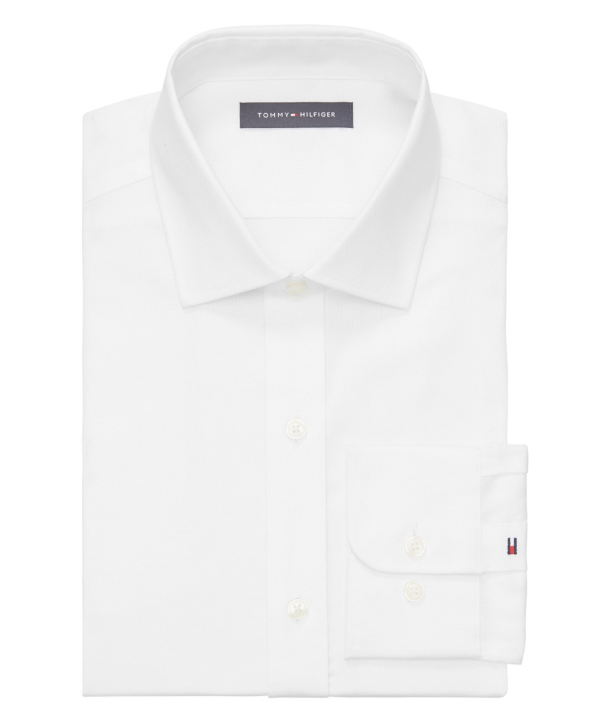 Tommy Hilfiger Men's Th Flex Essentials Wrinkle Free Stretch Dress Shirt In White