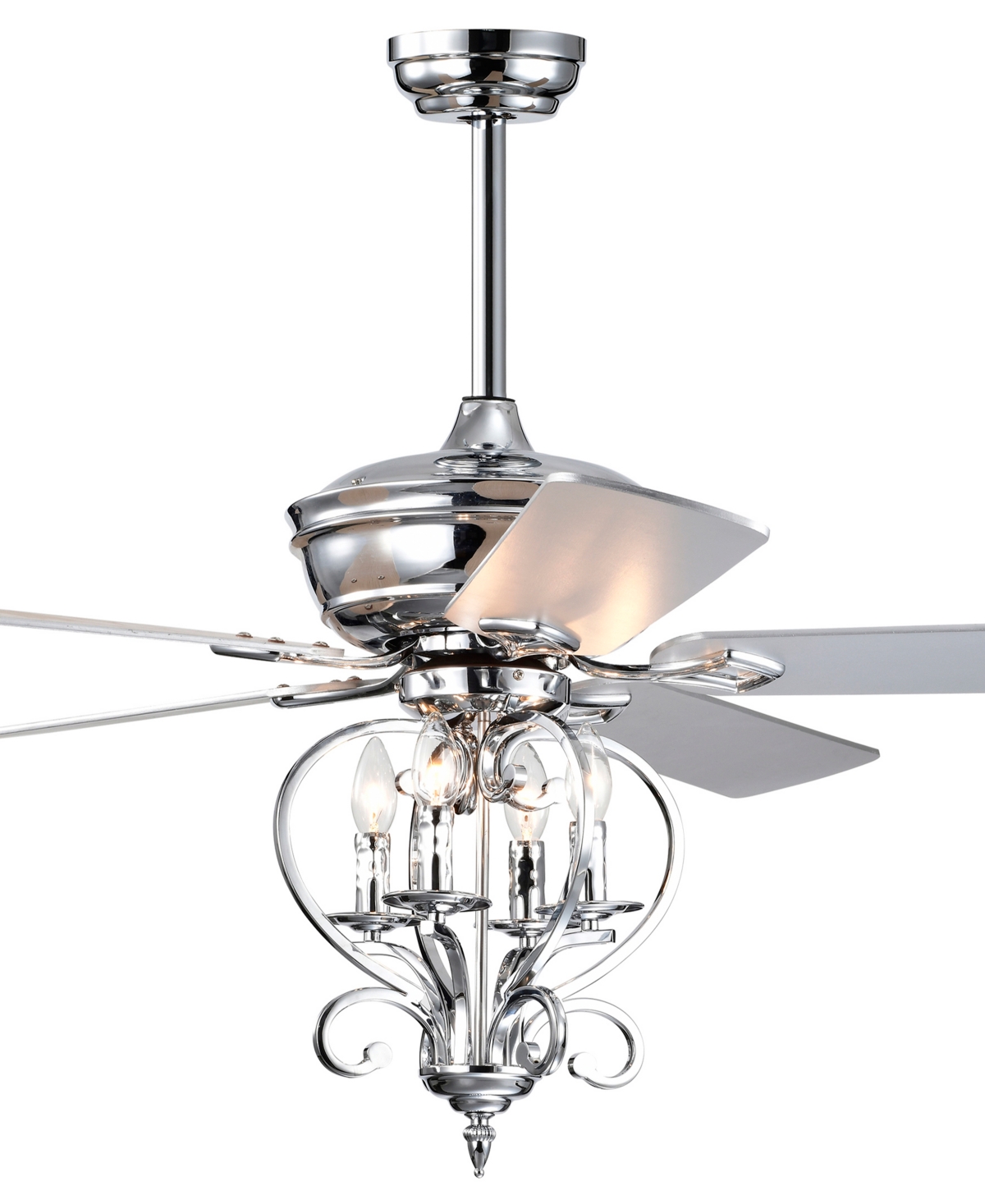 Home Accessories Kayla 52" 4-light Indoor Ceiling Fan With Light Kit In Chrome