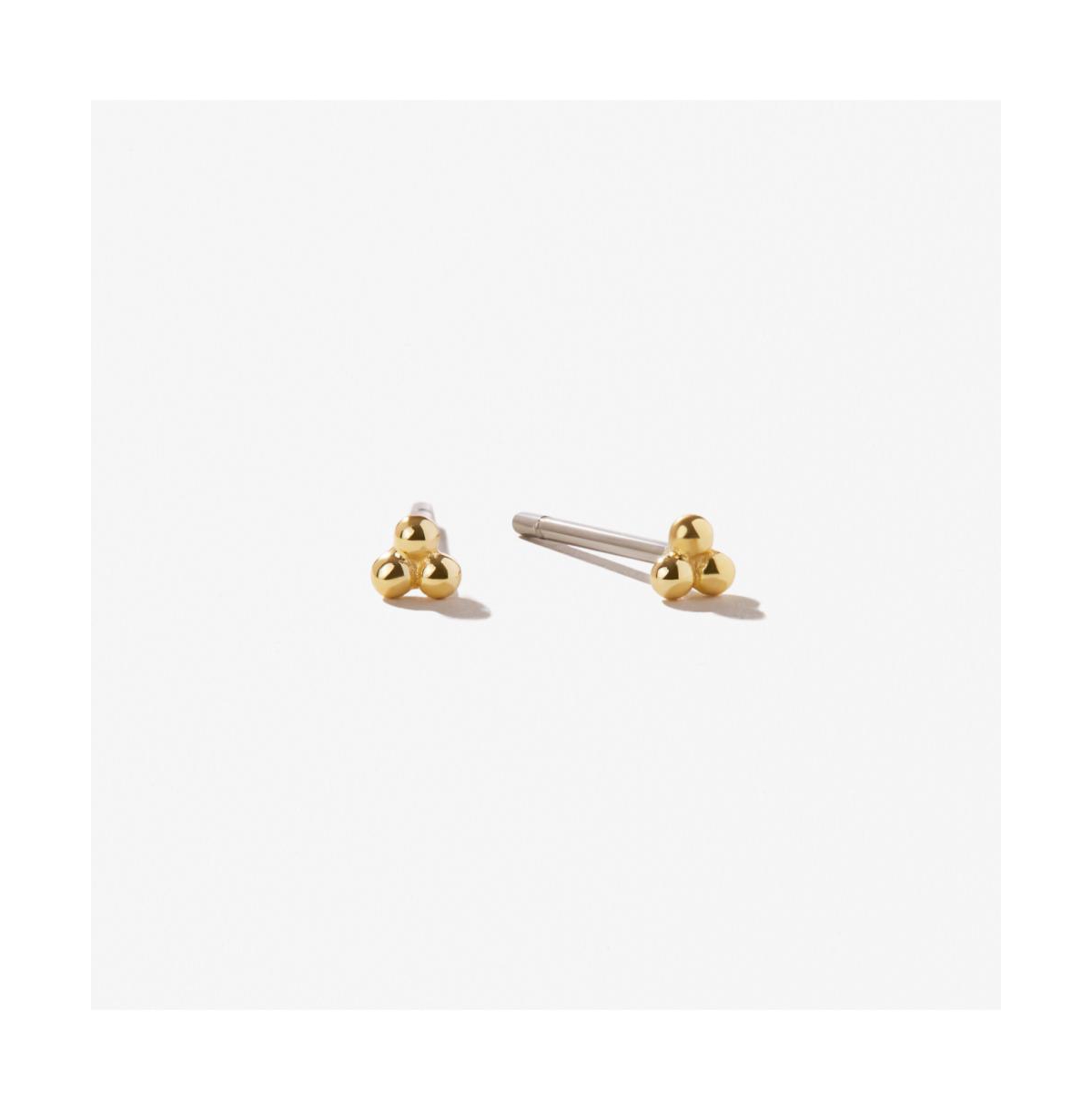 Beaded Stud Earrings - Tiva - Gold