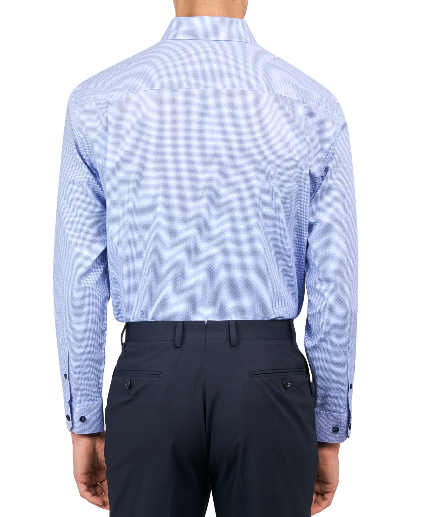 Мужская рубашка MICHELSONS OF LONDON Regular-Fit Gingham Dot Dress Shirt, цвет: Синий — фото 2